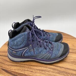 Keen Terradora Mid Shoes Womens Size 7.5 Blue Waterproof Trail Hiking Walking